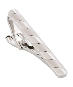 Close-up of a shiny metallic corkscrew-like tool with a spiral screw and curved handle portion.