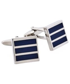 Alternative view of Navy Stripe Enamel Cufflinks