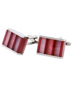 Alternative view of Pink & Purple Striped Cat’s Eye Cufflinks