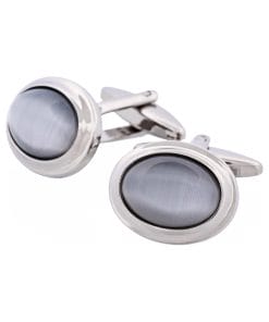 Alternative view of Grey Cat’s Eye Oval Cufflinks
