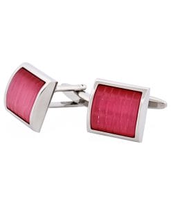 Alternative view of Pink Striped Cat’s Eye Cufflinks