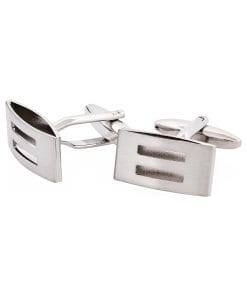 Alternative view of Brushed Rhodium Plated Cufflinks