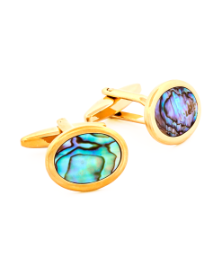 Alternative view of Abalone Gold Plated Cufflinks