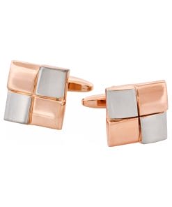 Alternative view of Rhodium & Rose Gold Square Cufflinks