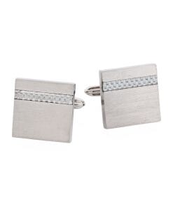 Alternative view of Brushed Stainless Steel & Fibreglass Cufflinks