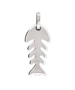 Polished Stainless Steel Fishbone Pendant