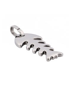 Alternative view of Polished Stainless Steel Fishbone Pendant