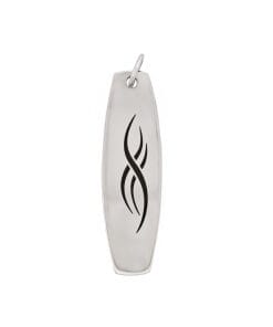 Stainless Steel Surfboard Shaped Etched Pendant