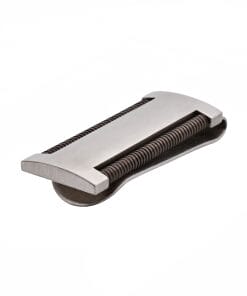 Brushed Stainless Steel Money Clip with Drill Bits on Both Sides