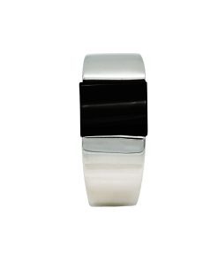 Alternative view of Polished Rhodium Plated Sterling Silver Onyx Ring