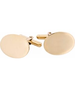 Alternative view of 9ct Yellow Gold Plain Oval Cufflinks