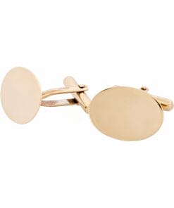 9ct Yellow Gold Plain Oval Cufflinks