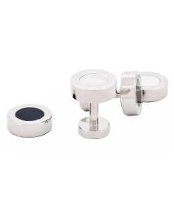 Alternative view of Black & Mother Of Pearl Double Interchangeable Round Cufflinks