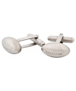 Alternative view of Brushed Rhodium Football Cufflinks
