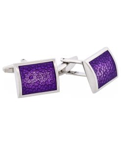 Alternative view of Purple Bubble Patterned Enamel Cufflinks