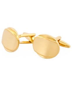 Alternative view of Brushed & Polished Plated Oval Cufflinks
