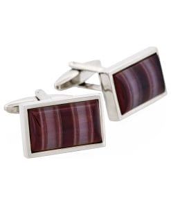 Alternative view of Multi Purple Striped Cat’s Eye Cufflinks