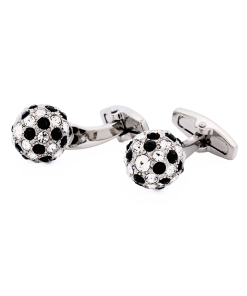 Alternative view of Crystal & Jet Ball Cufflinks