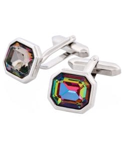 Alternative view of Multi Coloured Austrian Cut Crystal Cufflinks