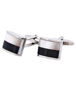 Alternative view of Mop & Onyx Rhodium Plated Cufflinks