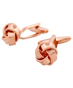 Alternative view of Rose Gold Plated Knot Cufflinks