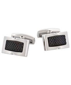 Stainless SteelIon Plated Black Patterned Cufflinks