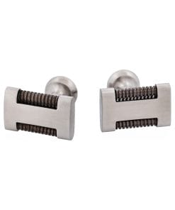 Brushed Stainless Steel & Gun Metal Drill Bar Cufflinks