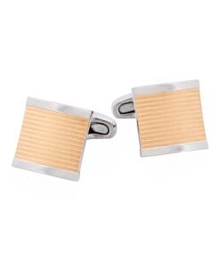 Stainless Steel &Ion Plated Matt Striped Cufflinks