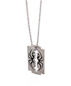 Stainless Steel Razor & Spider Pendant & 55cm Ball Chain
