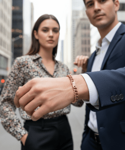 Alternative view of Ion Plated Rose Gold Stainless Steel Classic Curb-Link Chain Bracelet