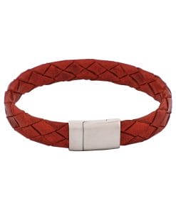 Rubino Leather Italian Stainless Steel Bracelet