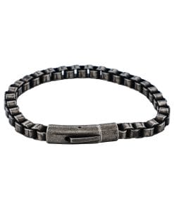 Ion Plated Antique Gun Metal Box Link Chain Bracelet