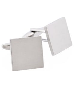 Alternative view of Brushed Rhodium Plated Square Cufflinks