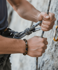 Alternative view of 8mm Tiger Eye Bead & Stainless Steel Ball Bracelet