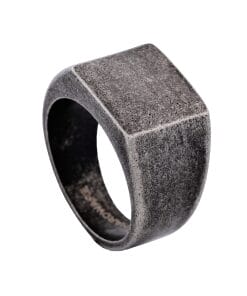 Antique Ion Plated Gun Metal Stainless Steel Signet Ring