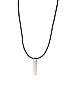 Stainless Steel Pendant & Cylinder Shape & Gold Plated & Rubber 45cm