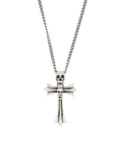 Alloy & Skull Cross Pendant & Chain