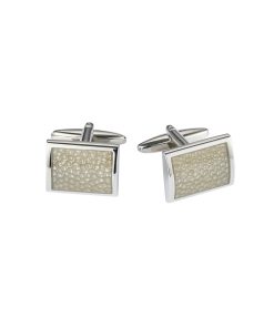 Alternative view of Ivory Bubble Patterned Enamel Cufflinks