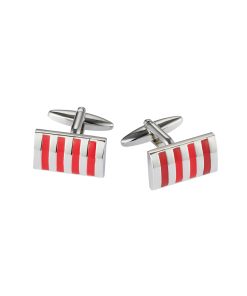 Alternative view of Red Enamel Striped Cufflinks