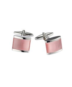 Alternative view of Rhodium & Pink Cat’s Eye Links