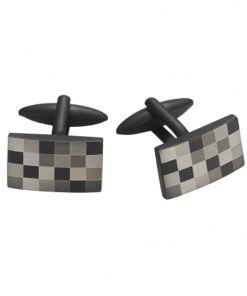 Alternative view of Stainless Steel Ion Plated Gradient Check Cufflinks