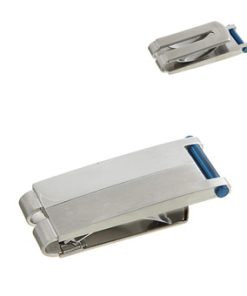 Alternative view of Stainless Steel & Ion Plated Blue Bar Money Clip