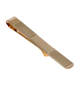 Alternative view of 9ct Yellow Gold Tie Slide with Double Engine Turn Segments