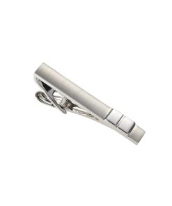 Rhodium Brushed Rhodium Tie Bar