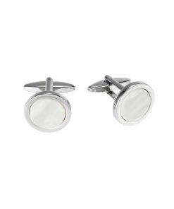 Round Mother Of Pearl Dress Cufflinks