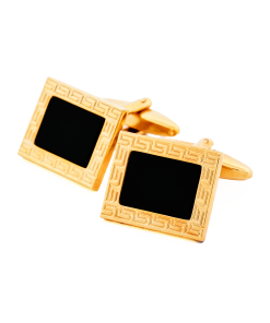 Alternative view of Gold Plated Black Cufflinks