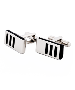 Alternative view of Rhodium Black Epoxy Cufflinks