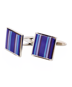 Alternative view of Purple Pink Blue Striped Cufflinks