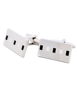 Alternative view of Black White Enamel Cufflinks