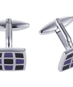 Rhodium Black Purple Cufflinks